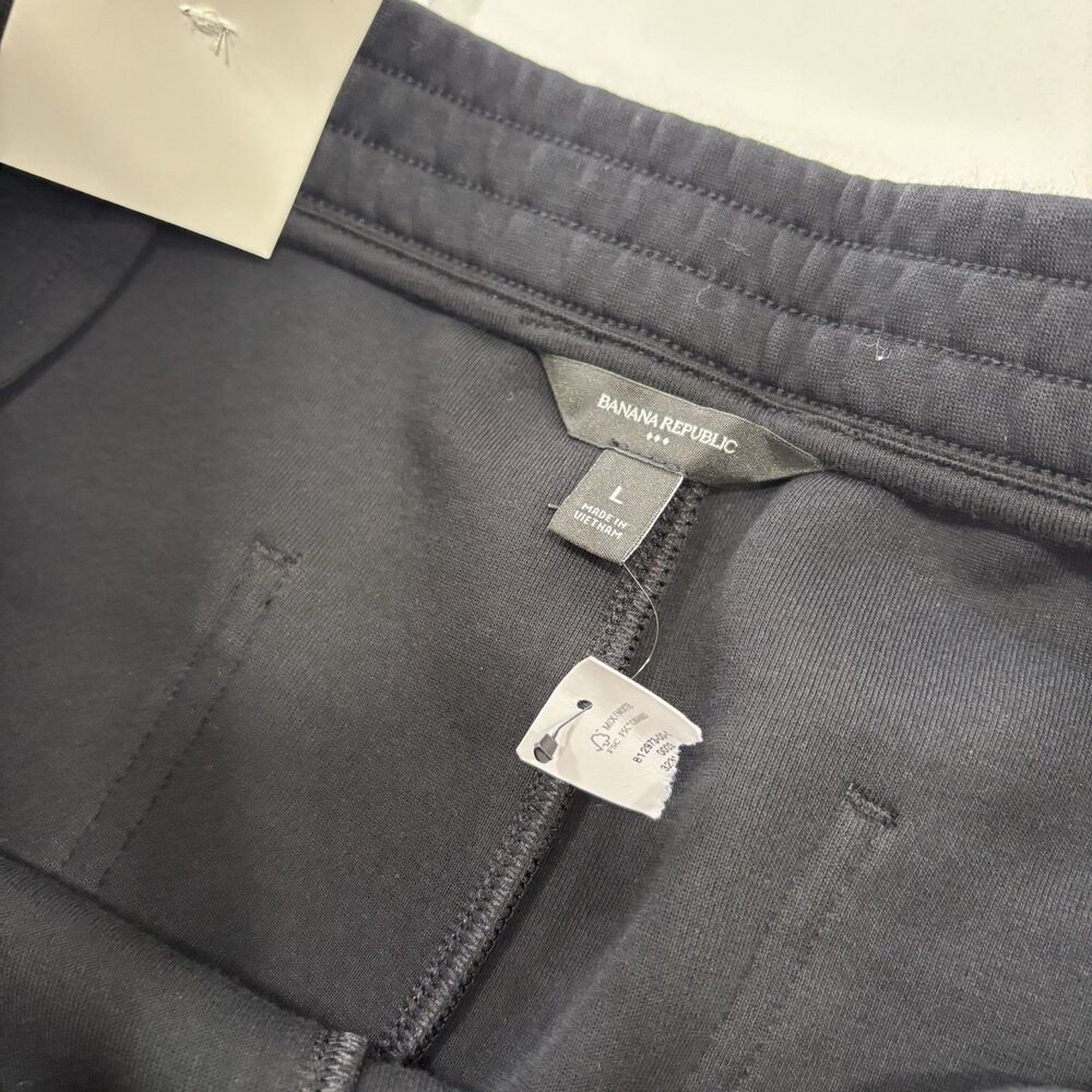 Banana Republic Set Womens Size Medium Large Black Sweat Tracksuit Wide Leg NWT - Picture 7 of 8